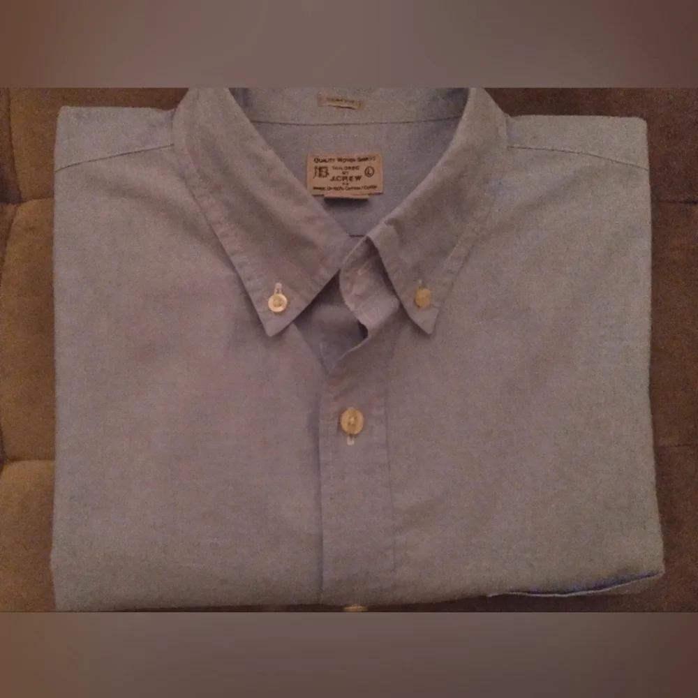 J.Crew Slim Fit Button Down Shirt Lrg. Preppy Office Academia Y2K 100%‎ Cotton